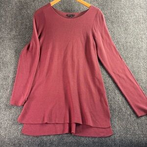 Eileen Fisher Long Sleeve Top in Deep Red